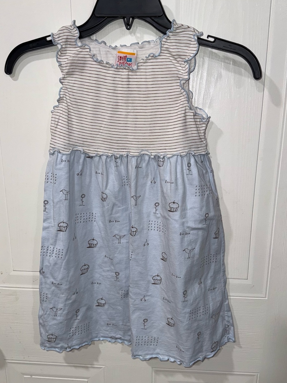 Sweet Potatoes Girls Size 6X Dress Striped Top Light Blue Bottom